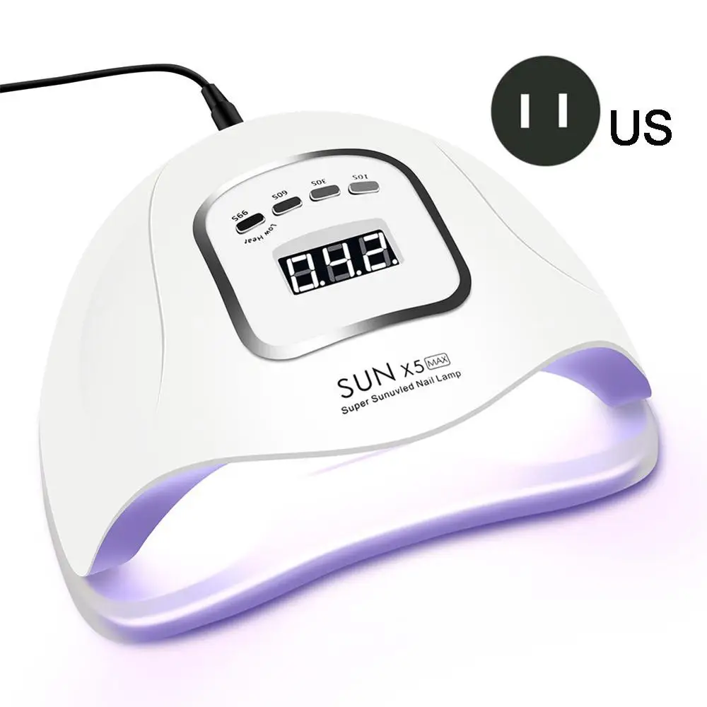 SUN X5 MAX US Plug 80 Вт Светодиодный светильник для ногтей для маникюра Сушилка для ногтей машина УФ лампа для отверждения УФ-гель для ногтей с датчиком движения ЖК-дисплей - Цвет: SUN X5 MAX US Plug