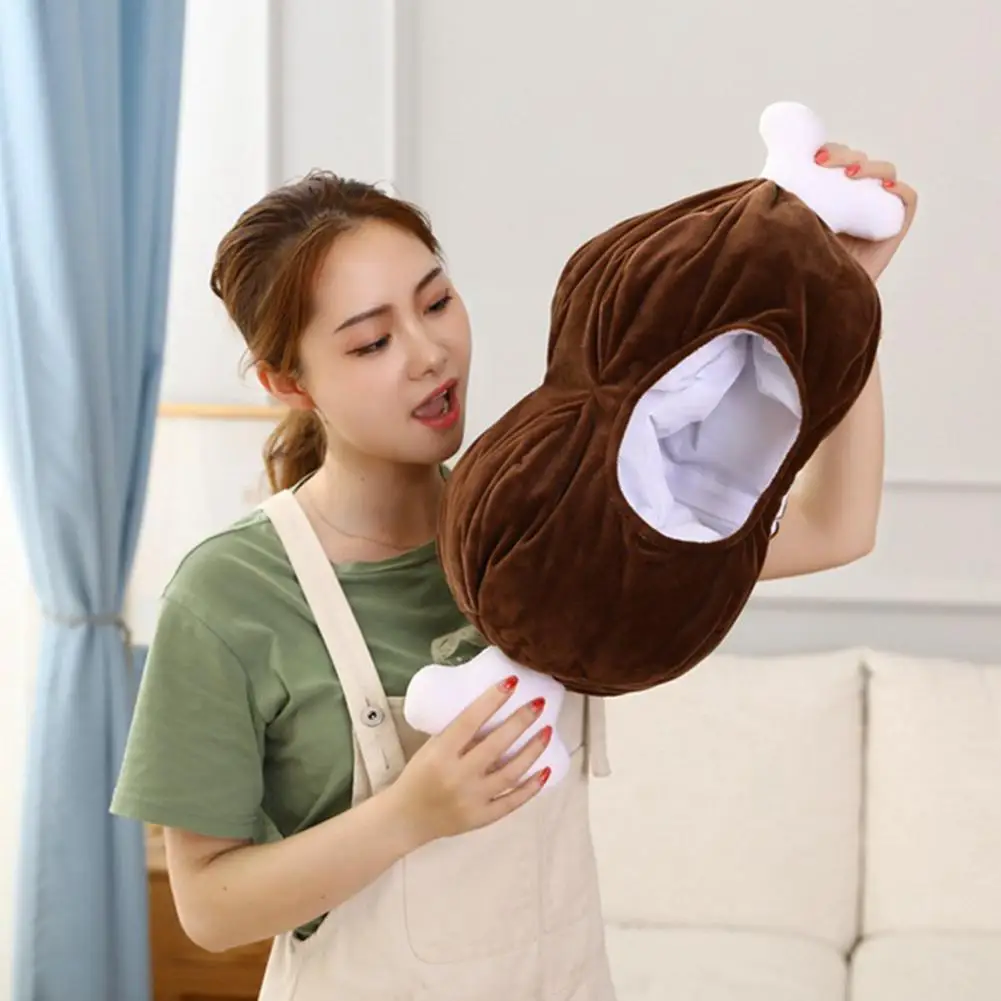 

Vibrant Colors Trendy Cartoon Chicken Leg Helmet Plush Headgear for Children