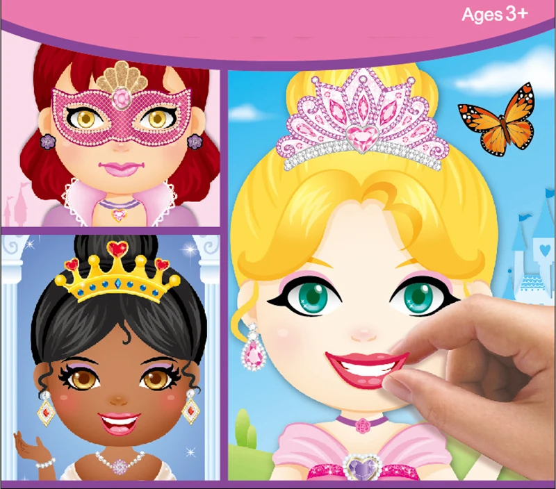 4/6/9 шт. детская игра Сделай Сам наклейки сделать-это-лицевая сторона платья