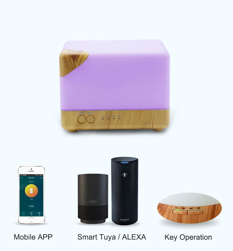 WIFI APP Smart Essential Oil Diffuser,Premium 3In1 Ultrasonic Aromatherapy Oil Vaporizer Humidifier,Timer and Auto-Off 700ml