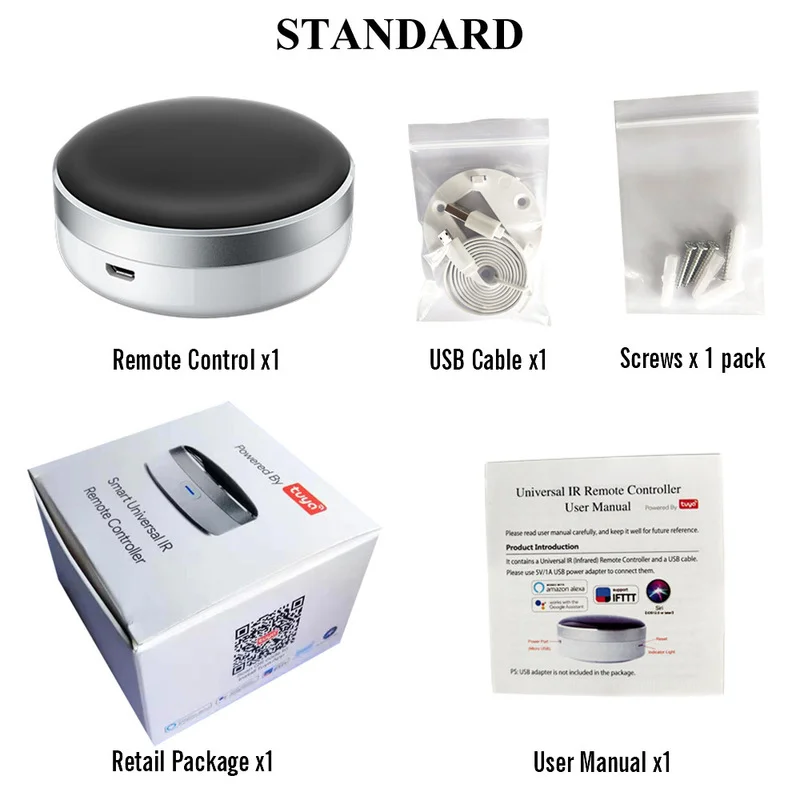 

Tuya Smart Home Intelligent Room Wifi Universal IR Remote Control Supports Siri Alexa, Google Home