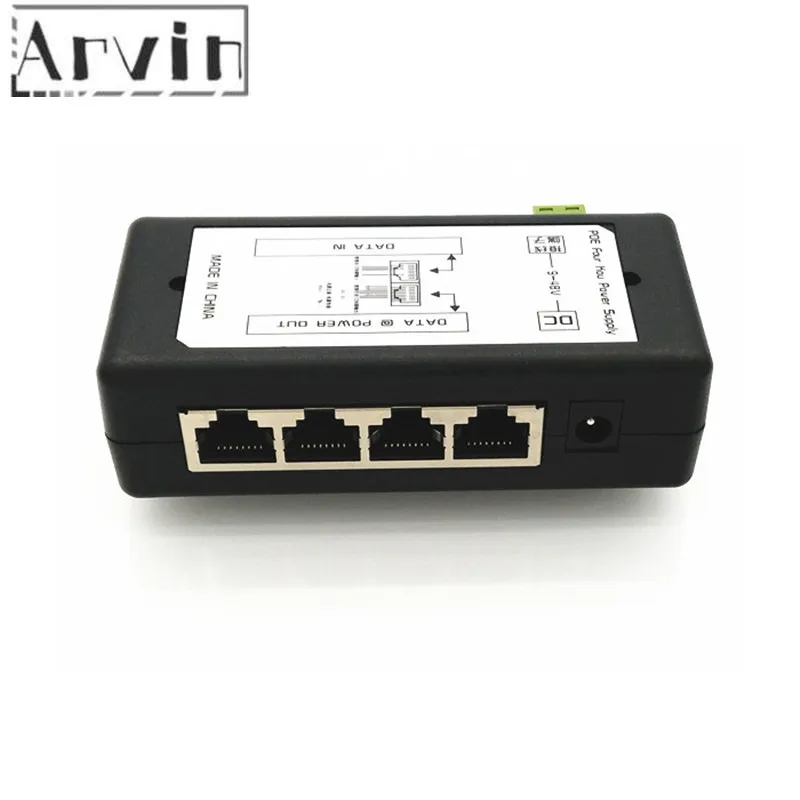 4 Порты POE Инжектор разветвитель для IP CCTV Камера Мощность более PoE адаптера Ethernet