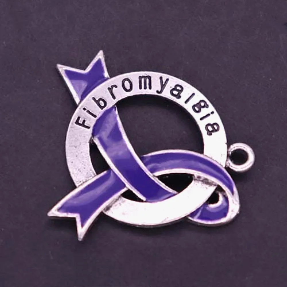Фиолетовая лента Inspire Faith Hope подвеска Fibromyalgia для выживания рака осведомленность