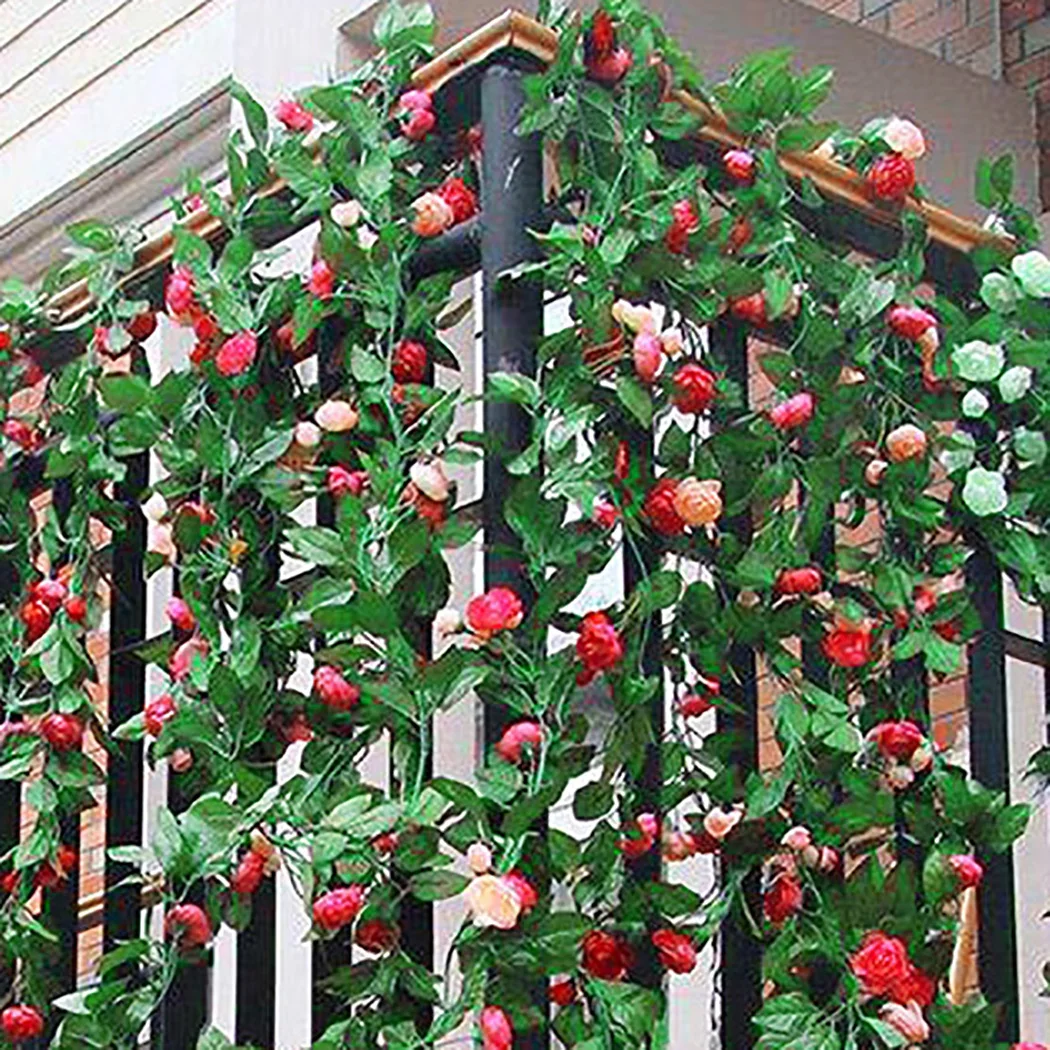 

1.8 Meter Artificial Rose Flower Fake Hanging Decorative Roses Vine Plants Leaves Artificials Garland Flowers Wedding Wall Decor