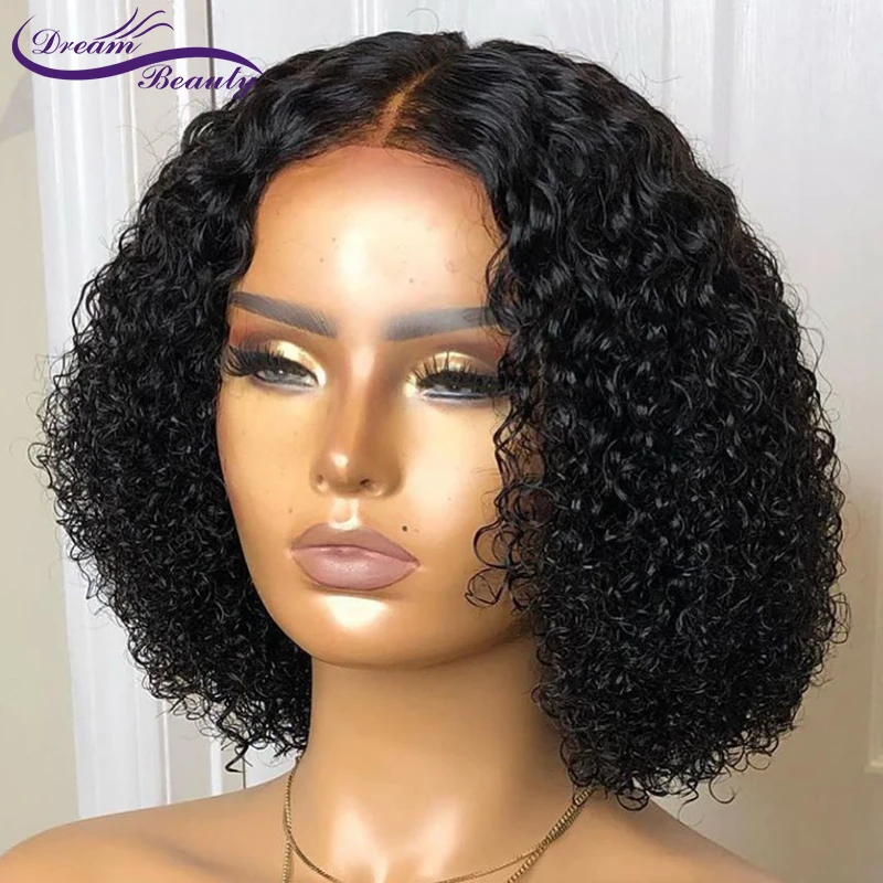 Dream beauty 250% плотность бразильские человеческие волосы на кружеве парики боковая часть волосы remy бесклеевые вьющиеся парики предварительно выщипанные волосы