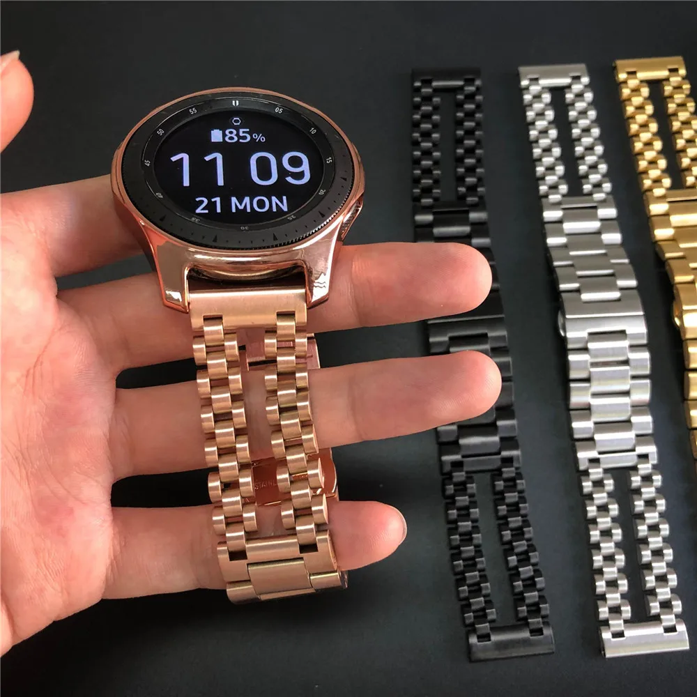 

For Huawei Watch GT 2 1 46mm Steel Strap 22MM Watch Band Double-chain Bracelet Belt for Samsung Galaxy Watch 3 45mm/46mm/Gear S3