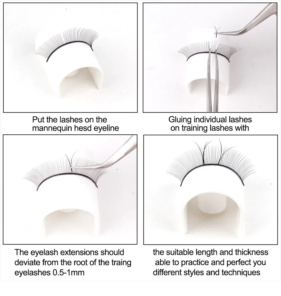 

Silicone Mannequin Model Head Training False Eyelashe Handmade Practice Beginner Training Kit Practicing Eyelash Extension Tools