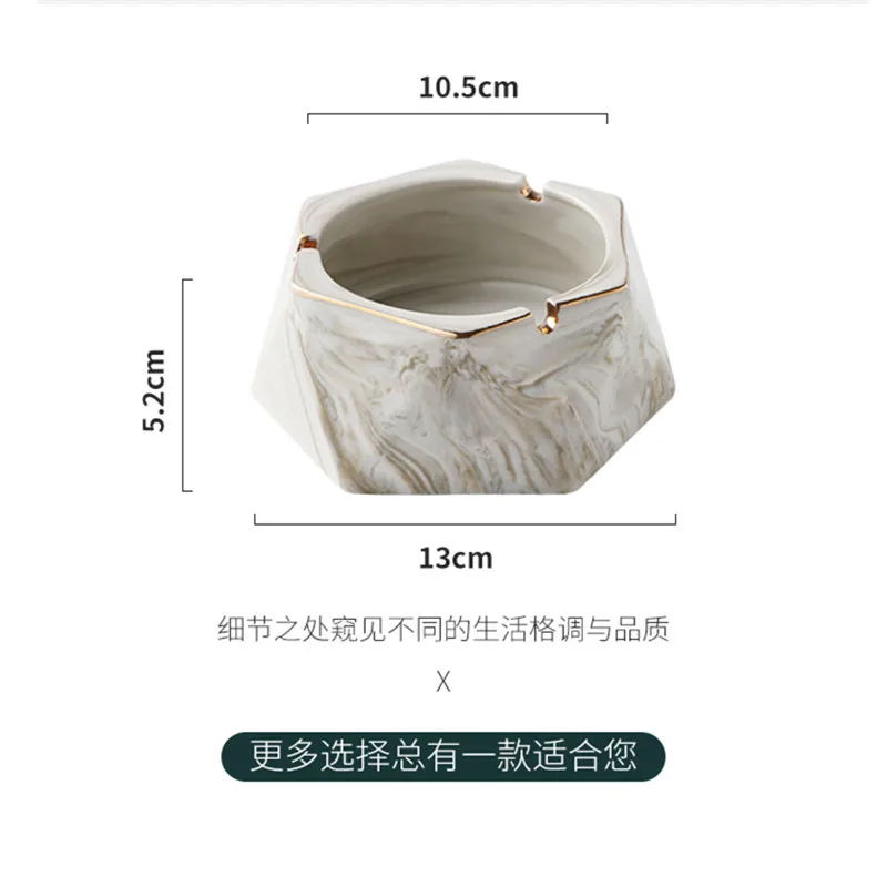 

Polygon U-Shaped Ceramic Ashtray With Cover Home Decorations