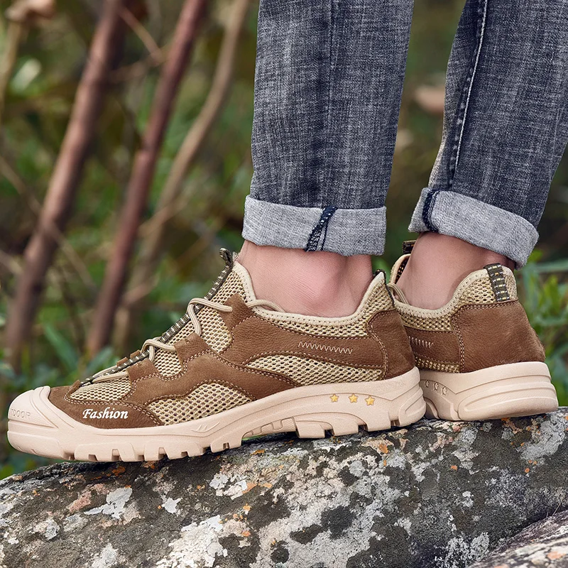 

High Quality Brand Men Sneakers Outdoor sport shoes men Hiking Sneakers Summer Footwear Mens Hiking Shoes for man shoes 2019 New