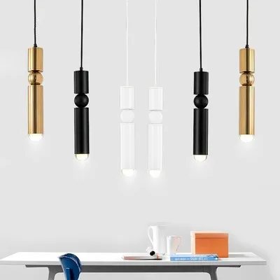 Bar ktv bar chandelier modern minimalist bed metal bullet single head lamp desk cashier Long tube | Лампы и освещение