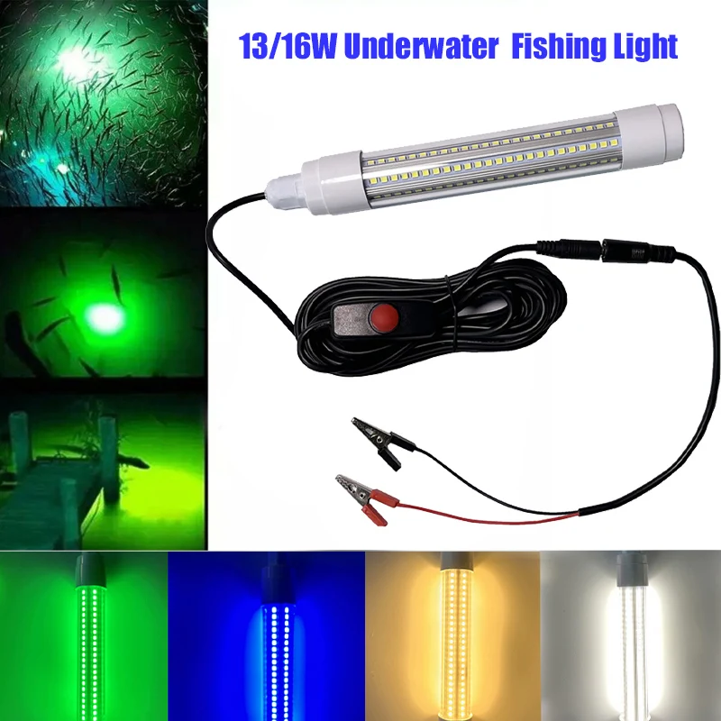 

12V-48V 5M Submersible Fishing Light LED Deep Drop Waterproof IP68 Lures Fish Finder Lamp Attracts Prawns Squid Krill Underwater