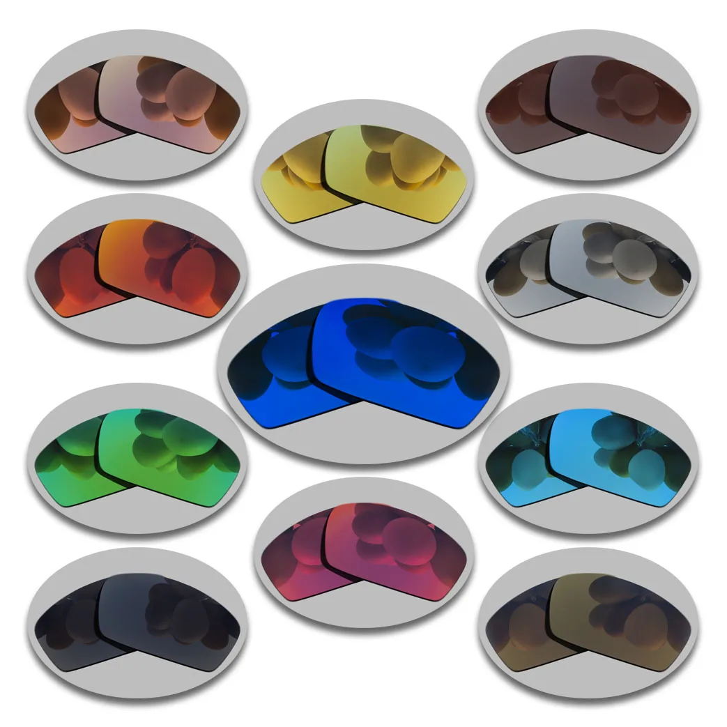 

100% Precisely Cut Polarized Replacement Lenses for Square Whisker Sunglasses Green Mirrored Coating Color- Choices