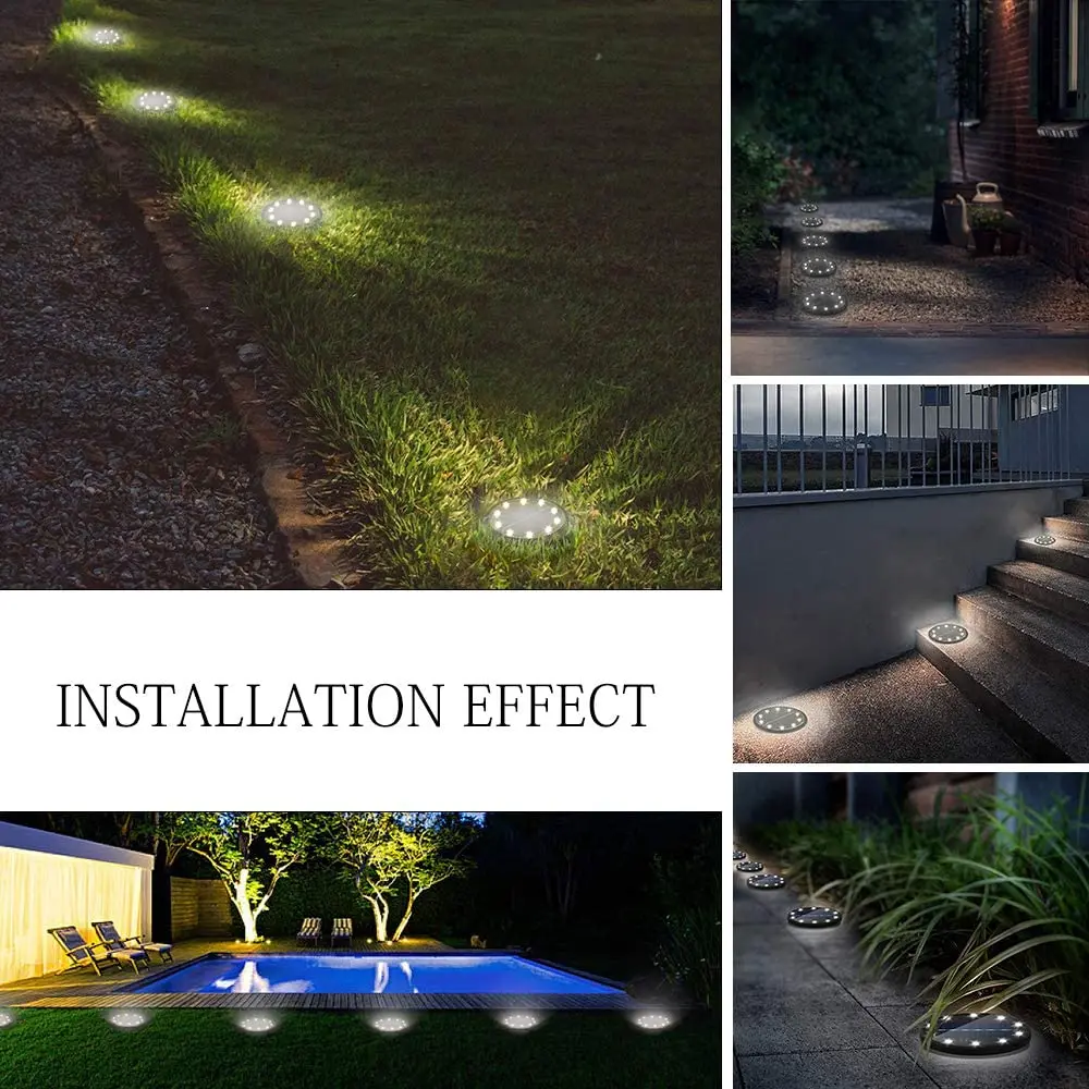 

4Pack Solar Ground Light 10 LED Solar Garden Lights Waterproof LandscapeLawn Light Solar Powered Pathway Lights for Yard Lawn