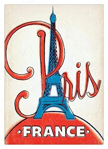 Французский Париж Винтажный стиль металлический знак железная живопись для дома