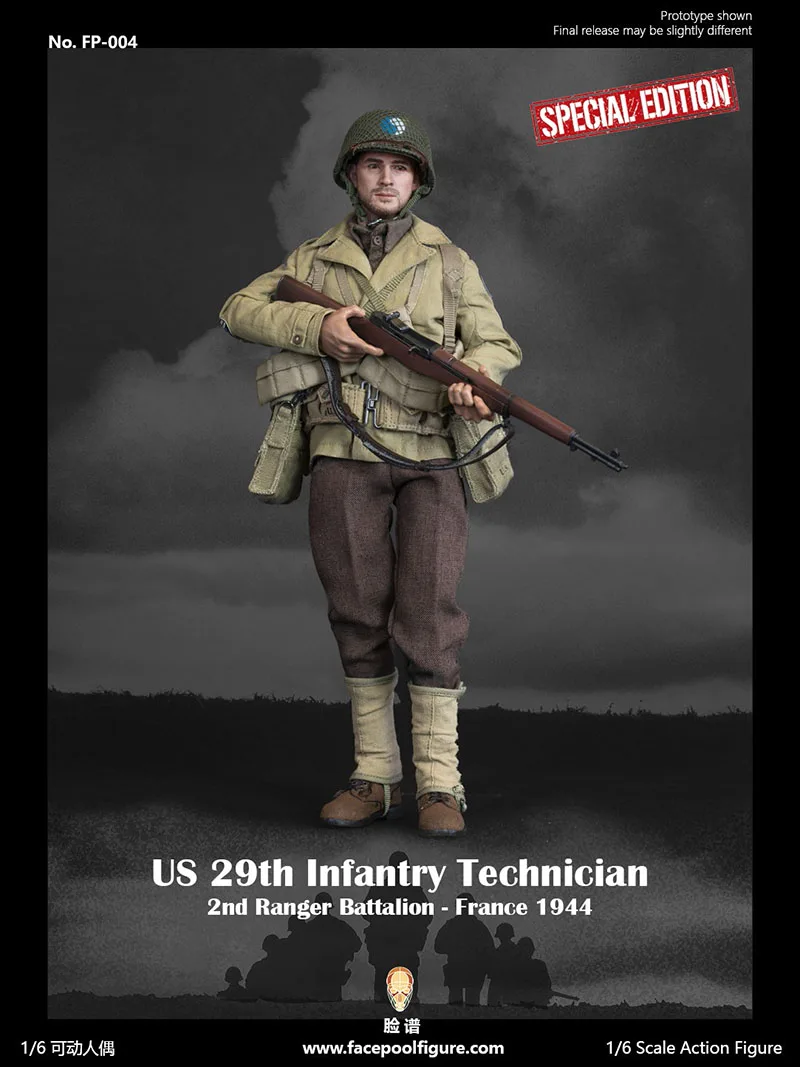 

Facepoolfigure FP004 1/6 US 29th Infantry Technician 2nd Ranger Battalion France 1944 Soldier Action Doll For Collection