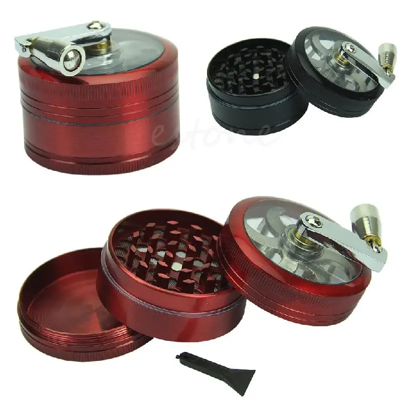 

Zinc Alloy Hand Crank Herb Spice Crusher Muller Mill Tobacco Grinder 2.2" New 1XCC