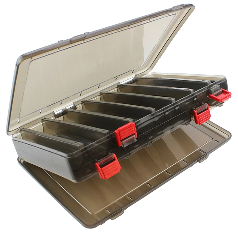 

Compartments Double-Sided Fishing Lure Hook Tackle Box Hard Plastic Clear Fishing Lure Bait Hooks Accessory Storage Case
