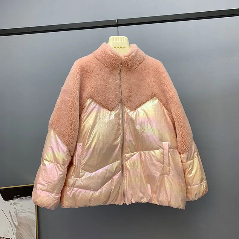 Зимняя куртка женская 2019 новая белая пуховик Женская пуховая из овечьей шерсти