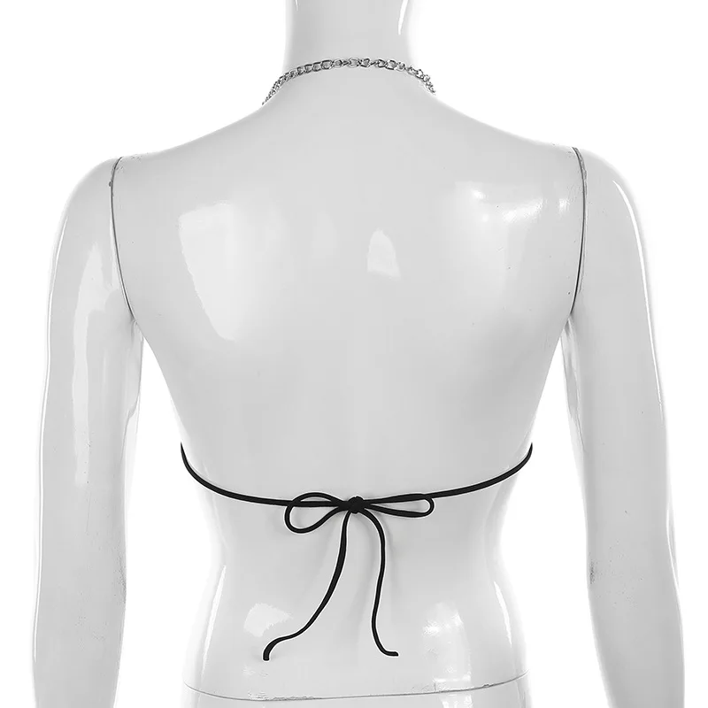 

Black New Gothic Fire Shape Bra Tops Werid Cosplay Costumes Disco Club Bar Sexy Bra Top Holloween Chic Stage Guitar Show Punk