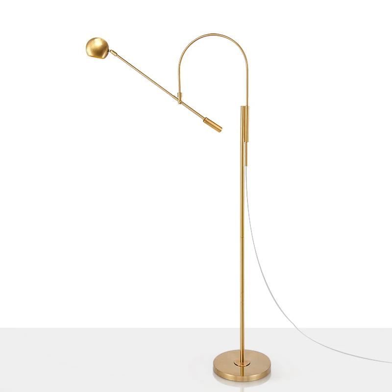 Простой современный креативный золотой для гостиной торшер Арт прикроватный