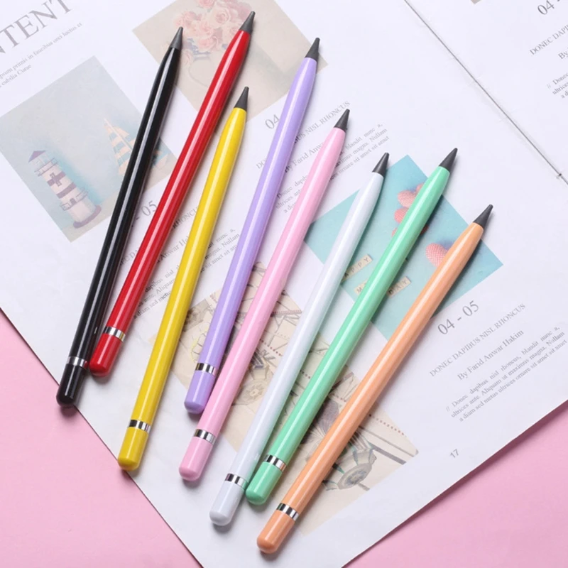 

6 Pcs Inkless Pen Metal Inkless Pencil Set Hight Quality Aluminium Everlasting Pencil for artist Painter Boy Girl Gift HCCY