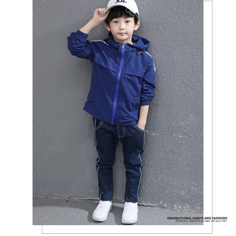 FOENREA Boys Clothes Spring Jacket For Wndbreaker Children Hooded Coat Kids Warm Teenage Autumn Waterproof Coats | Детская одежда и