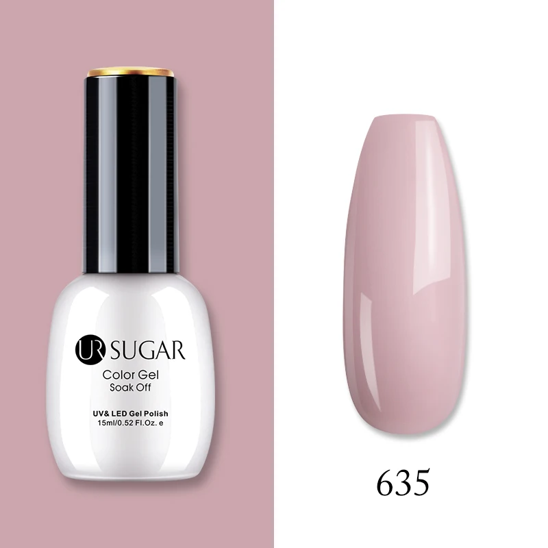 Ur Sugar, 15 мл, Цветной Гель-лак, гибридный лак для ногтей, для маникюра, УФ-светодиодный Полупостоянный гель для ногтей, впитывающий Гель-лак, базовое верхнее покрытие - Цвет: 635
