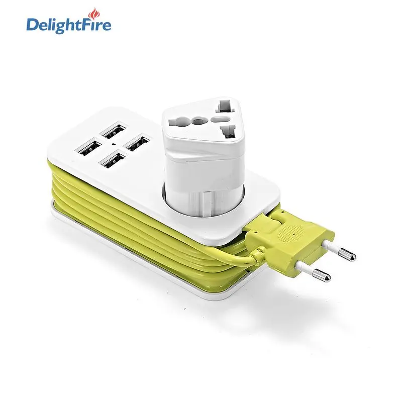 1.5M EU Plug Power Strip Wall Multiple Socket 1200W 10A 250V Portable 4 USB Port Charging for Iphone Mobile Phones Tablets | Электроника
