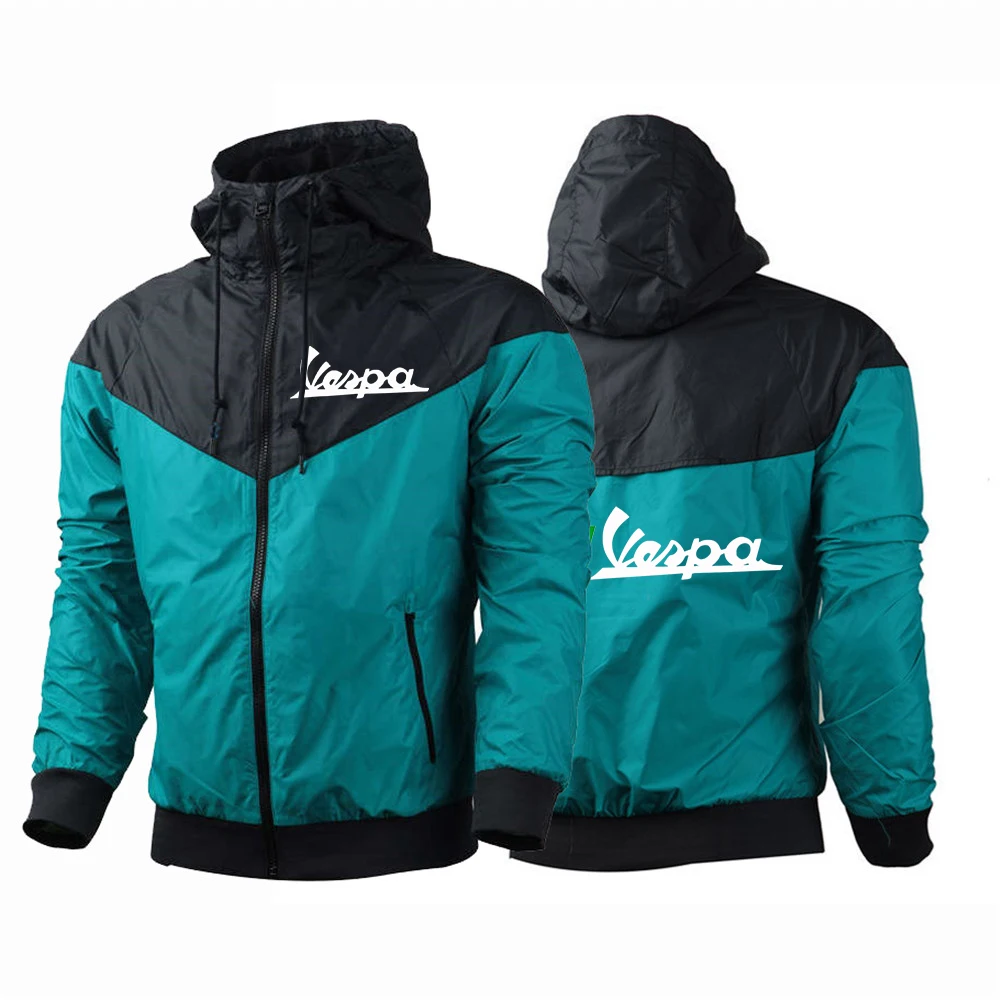 

2021 VESPA Summer Male Men's Zipper Sports Designer Fleece Sweatshirt Custom Hoodies Patchwork Harajuku Jackets Cloak Men