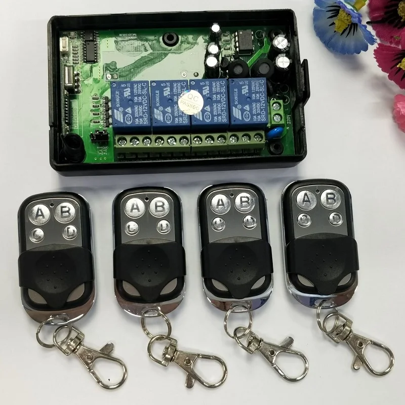Многофункциональный радиопереключатель 85-250 В переменного тока 110 В 220 В 4 канала широкое напряжение беспроводной пульт дистанционного управления Переключатель светильник беспроводной приемник