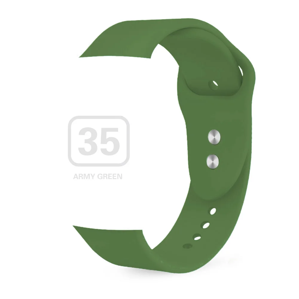 Мягкий силиконовый сменный спортивный ремешок для 38 мм Apple Watch Series1 2 3 4 5 42 мм наручный браслет ремешок для iWatch Sports Edition - Цвет ремешка: ArmyGreen