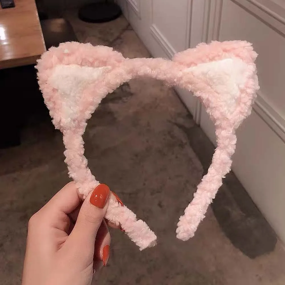 Женская плюшевая повязка на голову с кошачьими ушками | Детская одежда и обувь