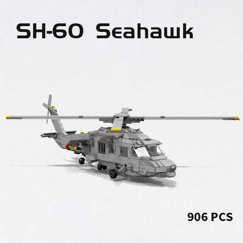 

MOC Building Block Maker Military Series SH-60 Aircraft Assembly Model Children Toy Creative DIY Build Bricks Birthday Gifts