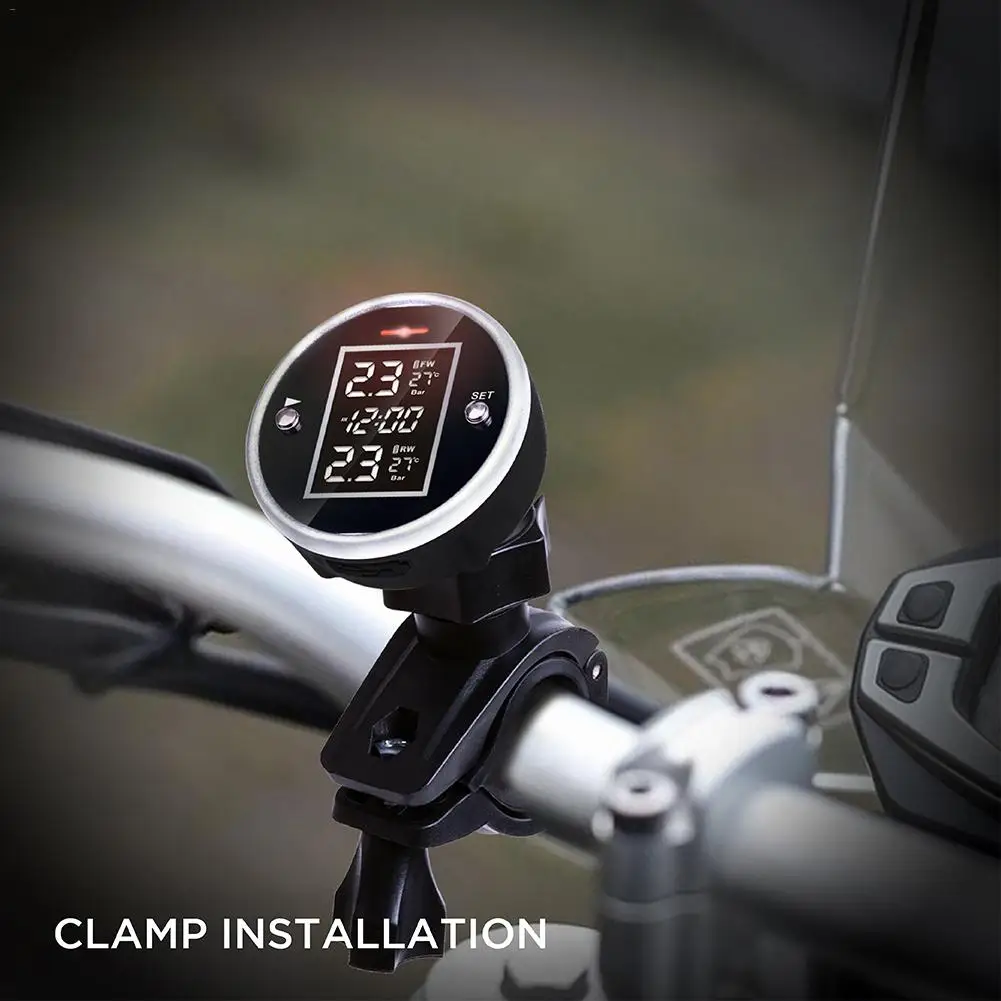 TPMS беспроводной мотоцикл TPMS в режиме реального времени система контроля давления в шинах внешние датчики ЖК-дисплей монитор давления в шинах