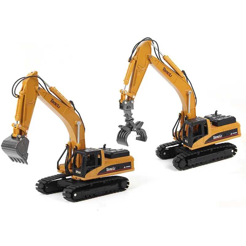 Excavator grab TongLi сплав металлов игрушки 1:50 Масштаб раскопки машина колесный погрузчик грузовик инженерный технический автомобиль набор мальчиков Рождественский подарок - Цвет: Excavator grab