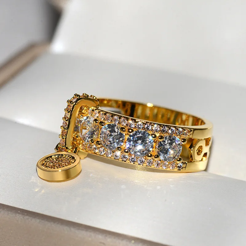 Wholesale new fashion jewelry luxury zircon rings jewel girl ring wedding anniversary party birthday feminine gifts women