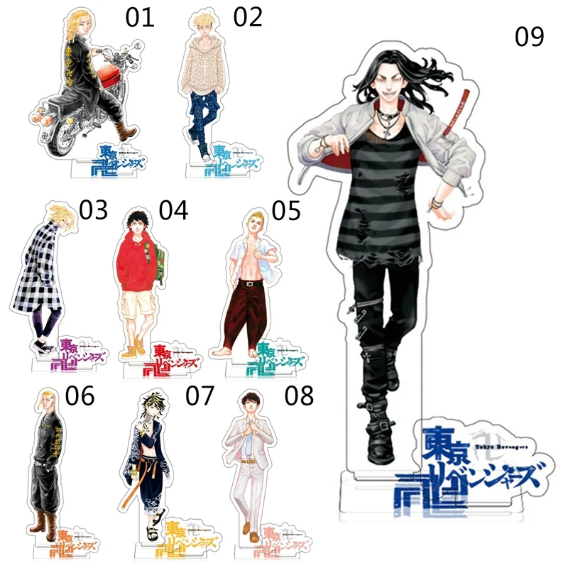 

Cool Japanese Anime Tokyo Revengers Figure Characters Acrylic Stands Anime Model Plate Fans Gift Desk Decoration