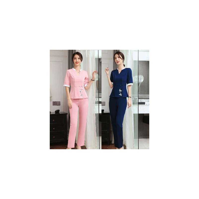 Beauty salon work clothes for women autumn and winter beautician, health house, foot bath, foot therapy technician set