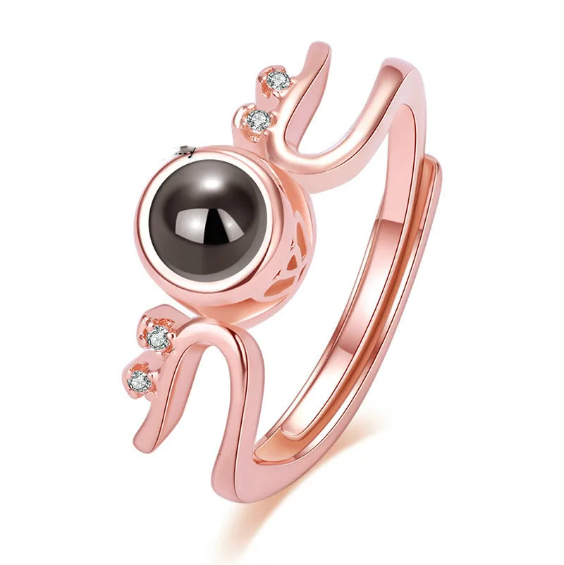 Прямая поставка кольцо для влюбленных с оленем реальное воспоминание любви 100