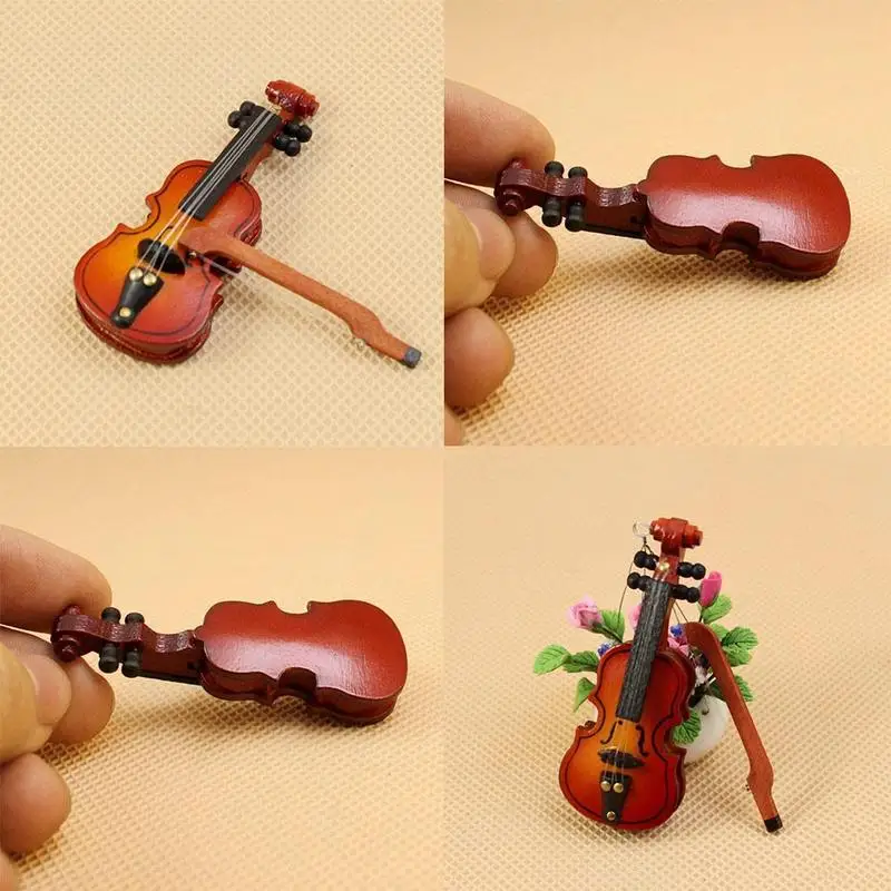 

1:12 Mini Violin Doll House Simulation Model For Doll Accessories Room Scene Toys Children Kids Gifts