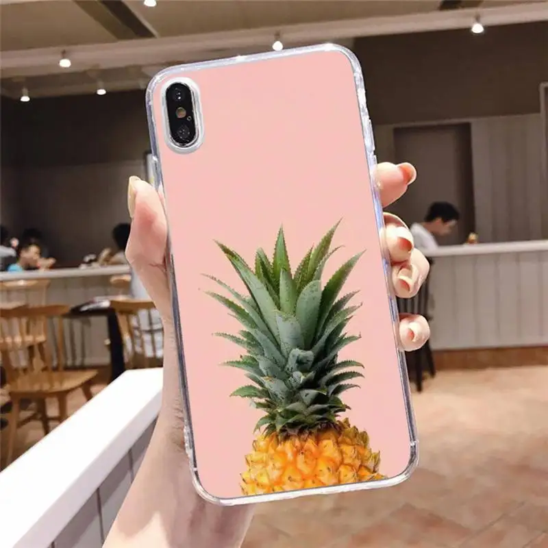

Summer Fruit Pineapple Watermelon Lemon Phone Case Transparent for iPhone 6 7 8 11 12 s mini pro X XS XR MAX Plus