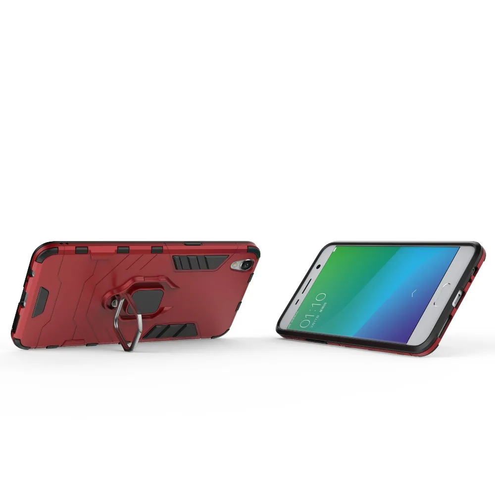 Чехол для телефона HYAIZLZ OPPO R9 Plus 2 в 1 железный человек с крепление виде кольца на