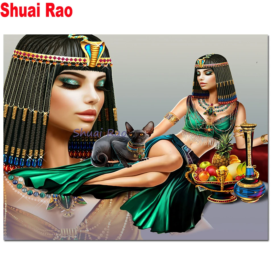Алмазная вышивка Клеопатра мозаика египетская королева алмазная живопись