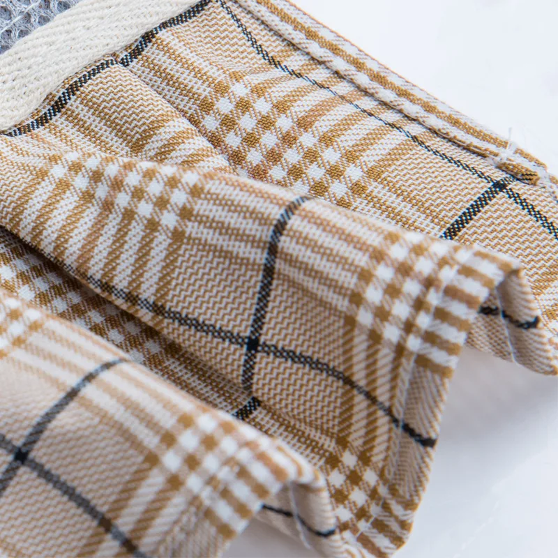 Новое платье для собак и кошек одежда с поводком дышащая сетчатая клетчатая юбка