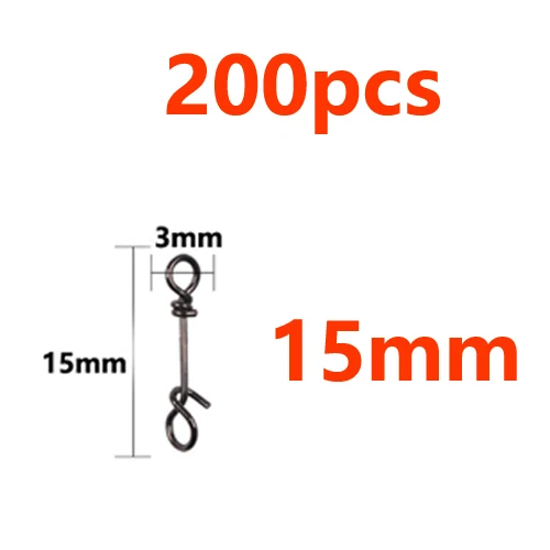 200pcs 15mm 200 шт., нержавеющая сталь, супер сильные зажимы для рыбалки в соленой воде, зажимы для быстрой приманки, аксессуары для крючков - Цвет: 200pcs 15mm