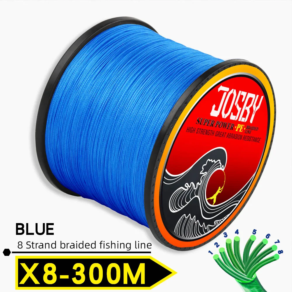 X8-300M-Blue JOSBY 300 м 500 м 1000 м 8 нитей 10-78LB PE плетеный рыболовный провод Multifilament очень прочный рыболовный линия ЯПОНИЯ разноцветный - Цвет: X8-300M-Blue