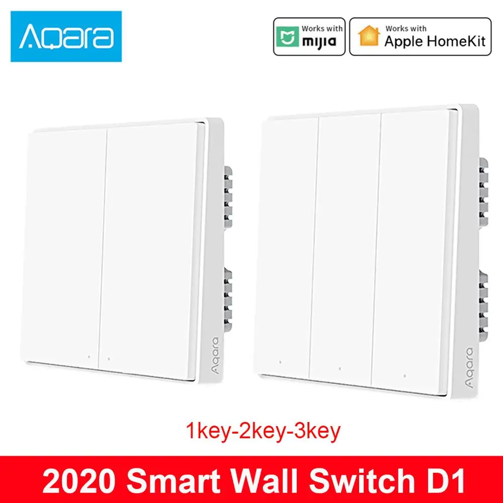 Умный настенный выключатель Xiaomi Aqara D1 Zigbee Беспроводной Выключатель с нулевой