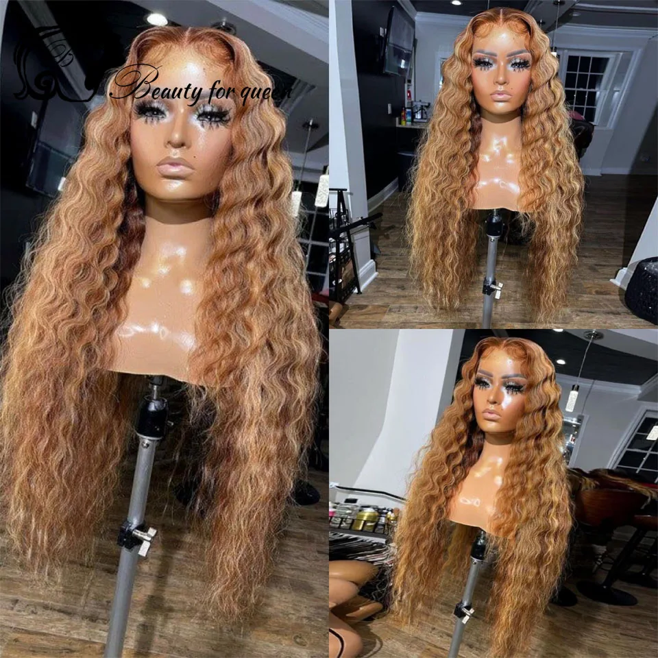 

Highlight Deep Wave Lace Front Human Hair Wigs HD Transparent Lace Frontal Wigs Remy Brazilian Hair Pre Plucked Front Lace Wigs