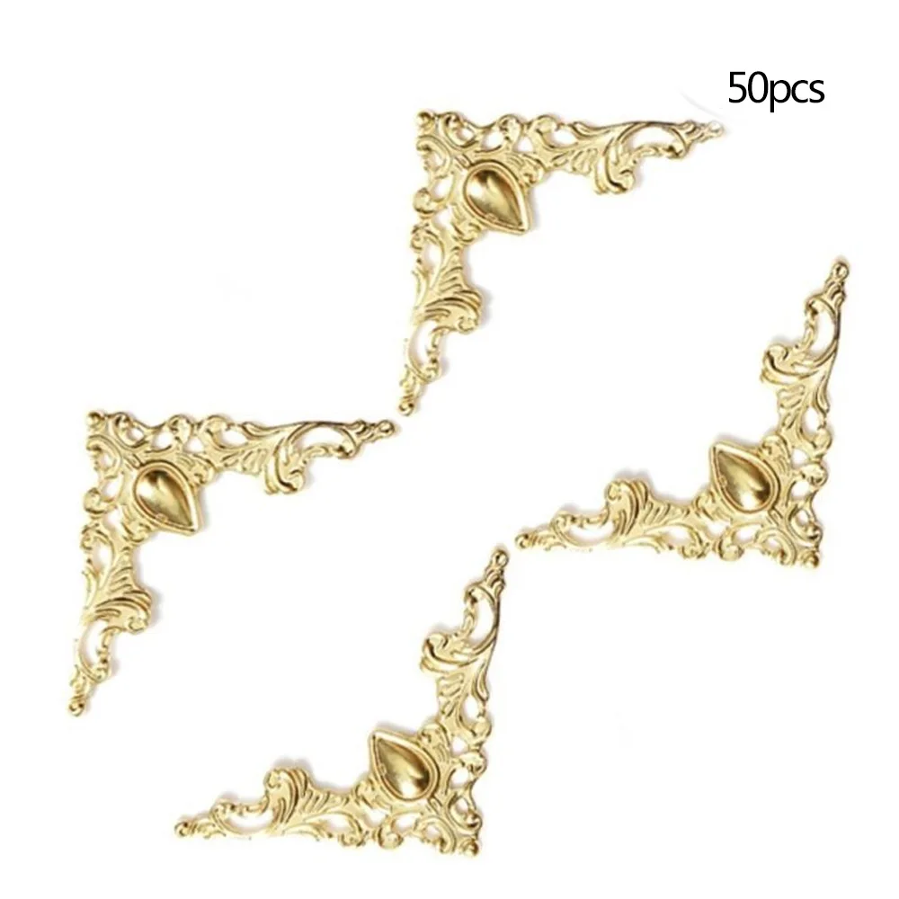 50 шт. золотой железный металлический книжный декоративный протектор для углов