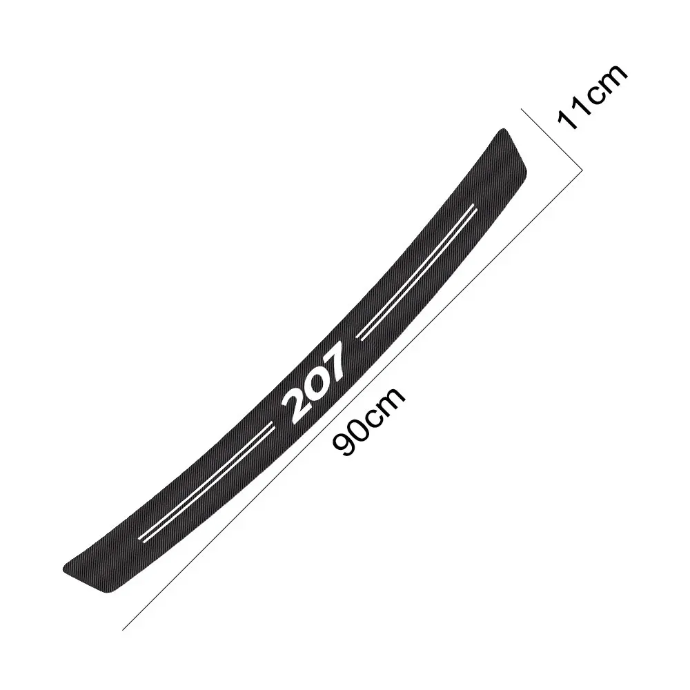 

Car Trunk Guard Plate Decor Stickers Auto Pedal Cover Rear Bumper Scuff Carbon Fiber Protector Decal For Peugeot 207 Accessories